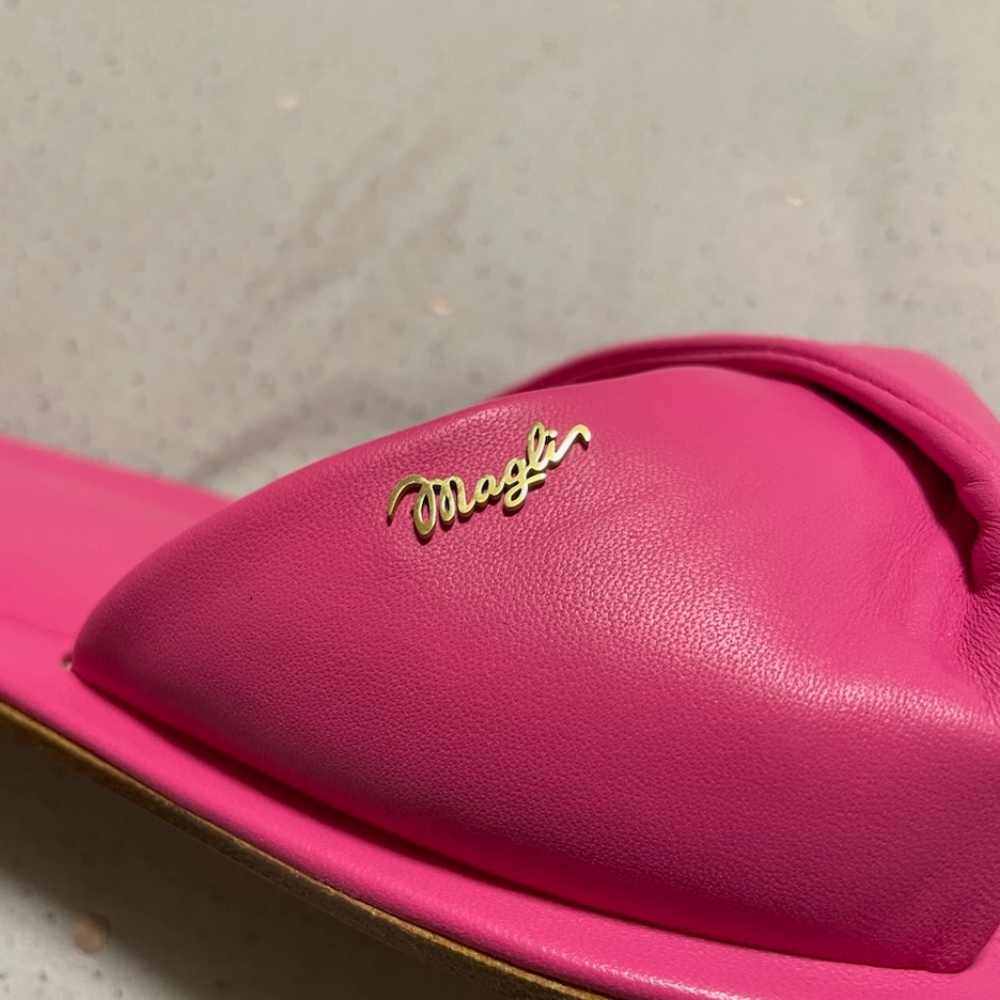 Bruno Magli Francis Slide Sandal leather magenta women's size 9 - Picture 11 of 11